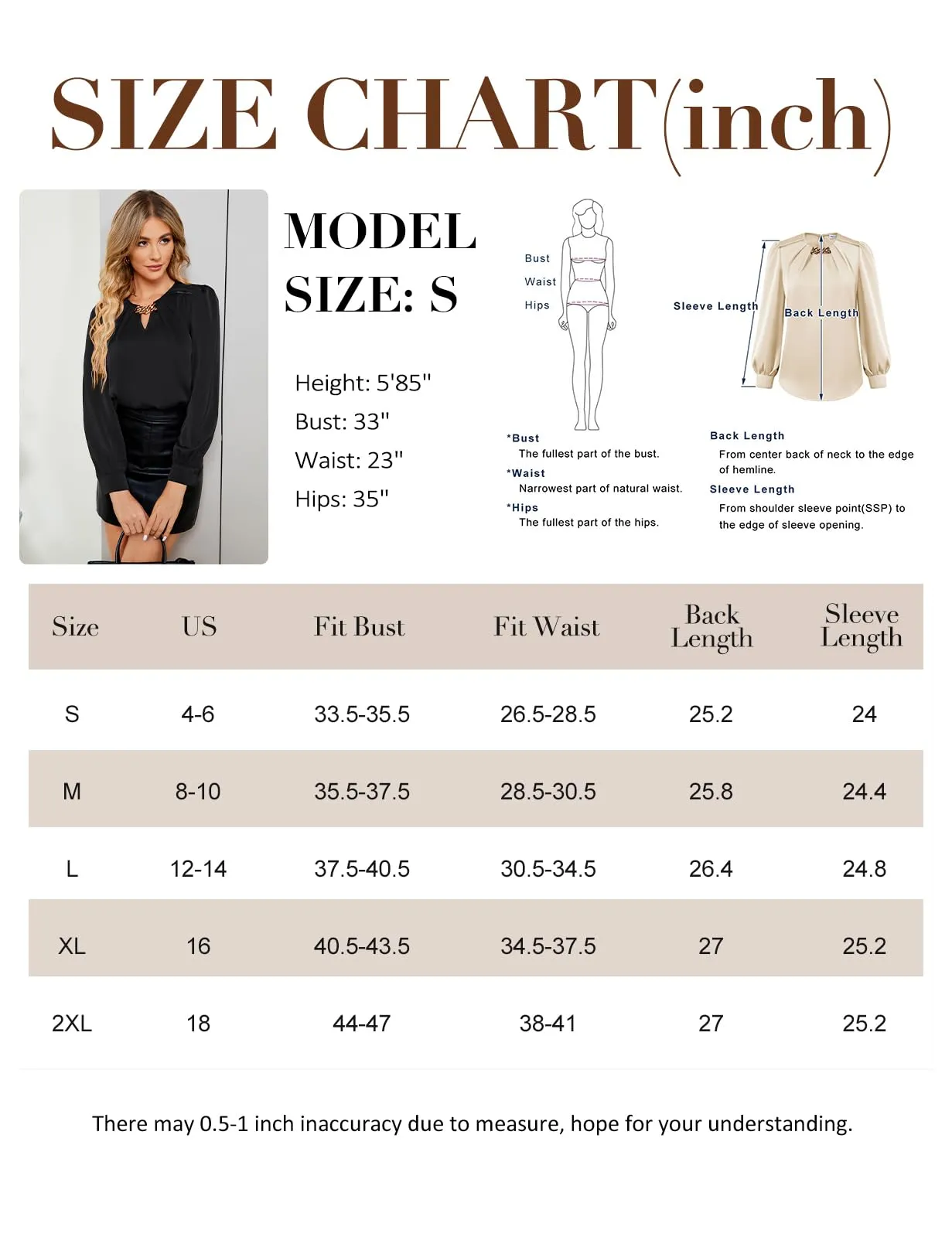 Black Satin Formal Tops for Women Long Sleeve Silk Blouse Work Office Elegant Blouses Tops XL