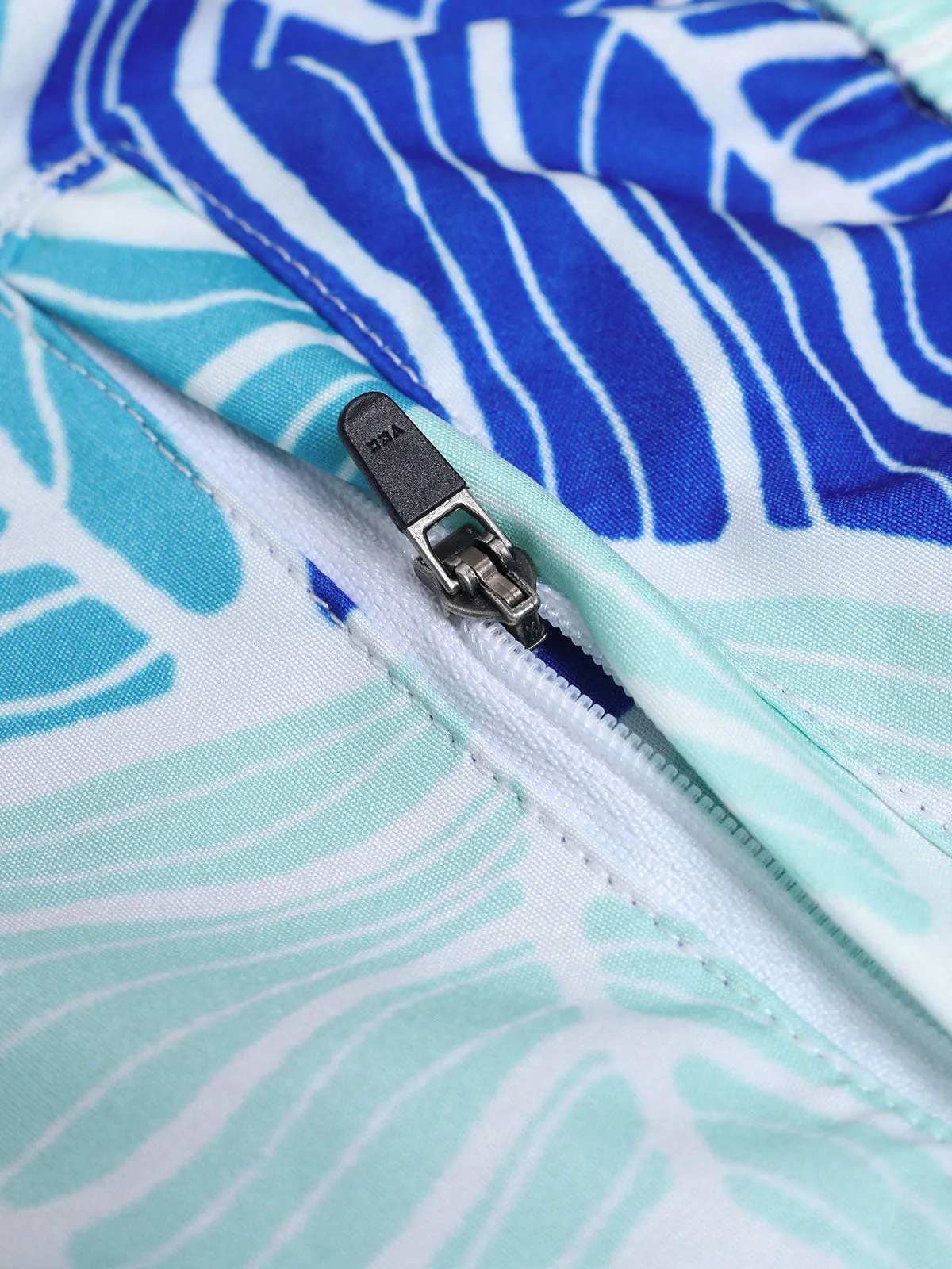 Blue Contrast Beach Men's 7" Swimming Trunks