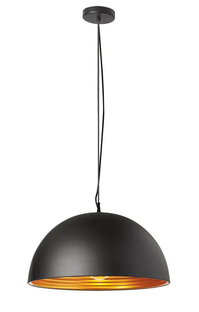Dainolite 1 Light Pendant Matte Black Gold 20"L x 20"W x 10"H