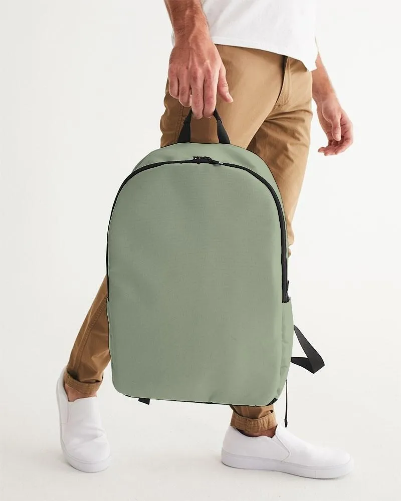 Shaded Pale Pastel Warm Green Gray Waterproof Backpack | C15M0Y30K30