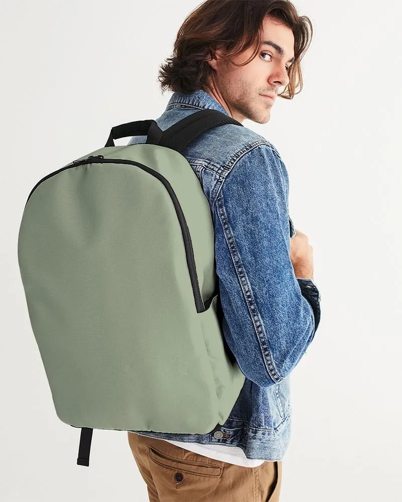 Shaded Pale Pastel Warm Green Gray Waterproof Backpack | C15M0Y30K30