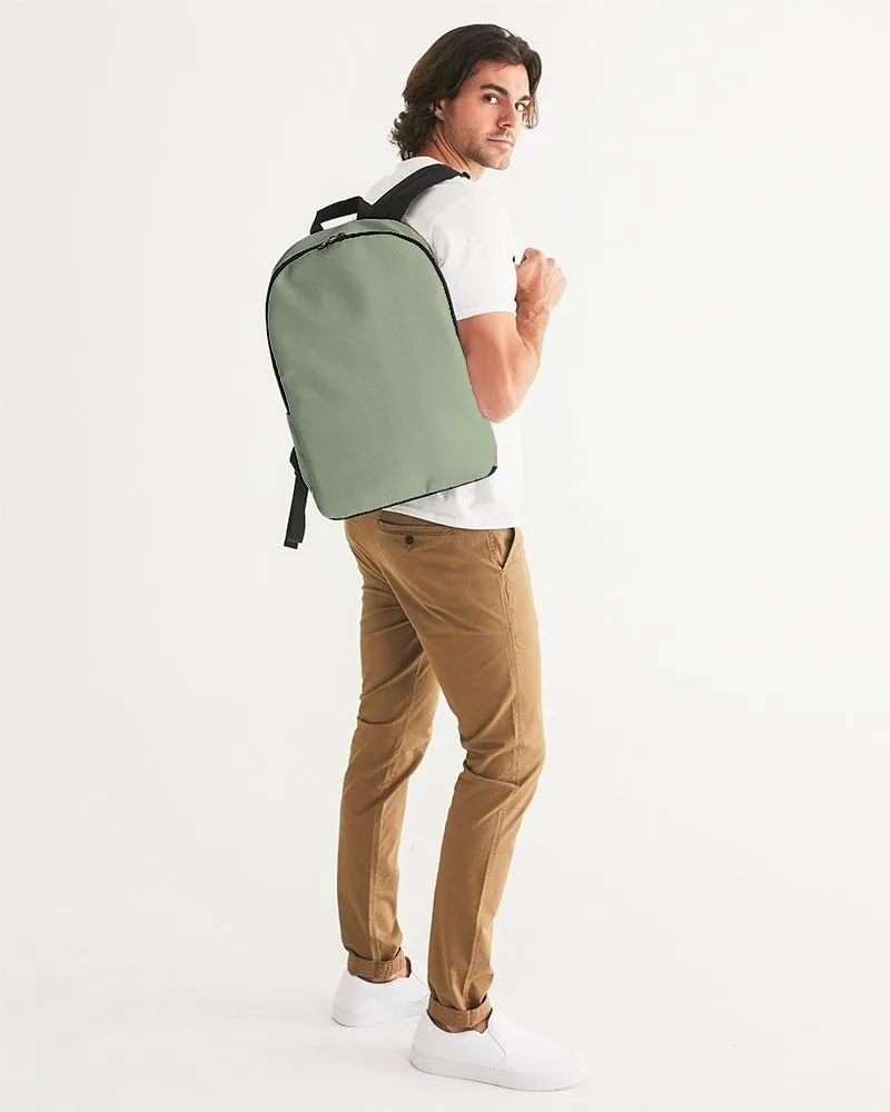 Shaded Pale Pastel Warm Green Gray Waterproof Backpack | C15M0Y30K30