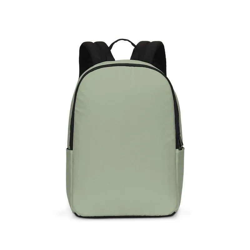 Shaded Pale Pastel Warm Green Gray Waterproof Backpack | C15M0Y30K30