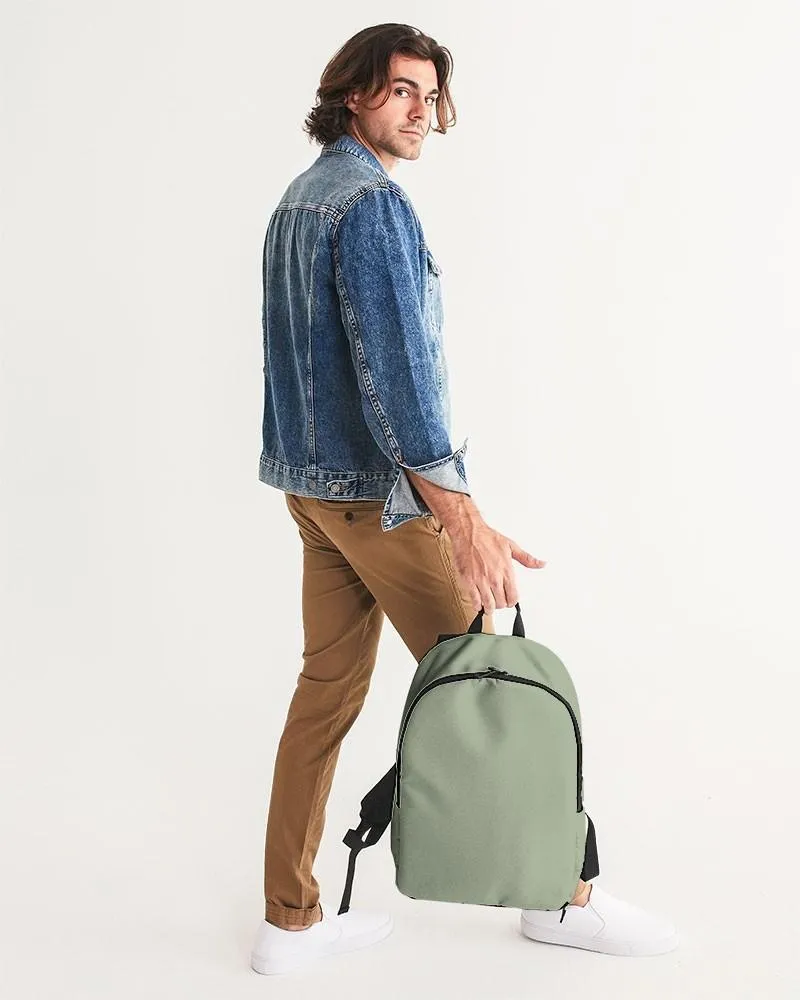 Shaded Pale Pastel Warm Green Gray Waterproof Backpack | C15M0Y30K30