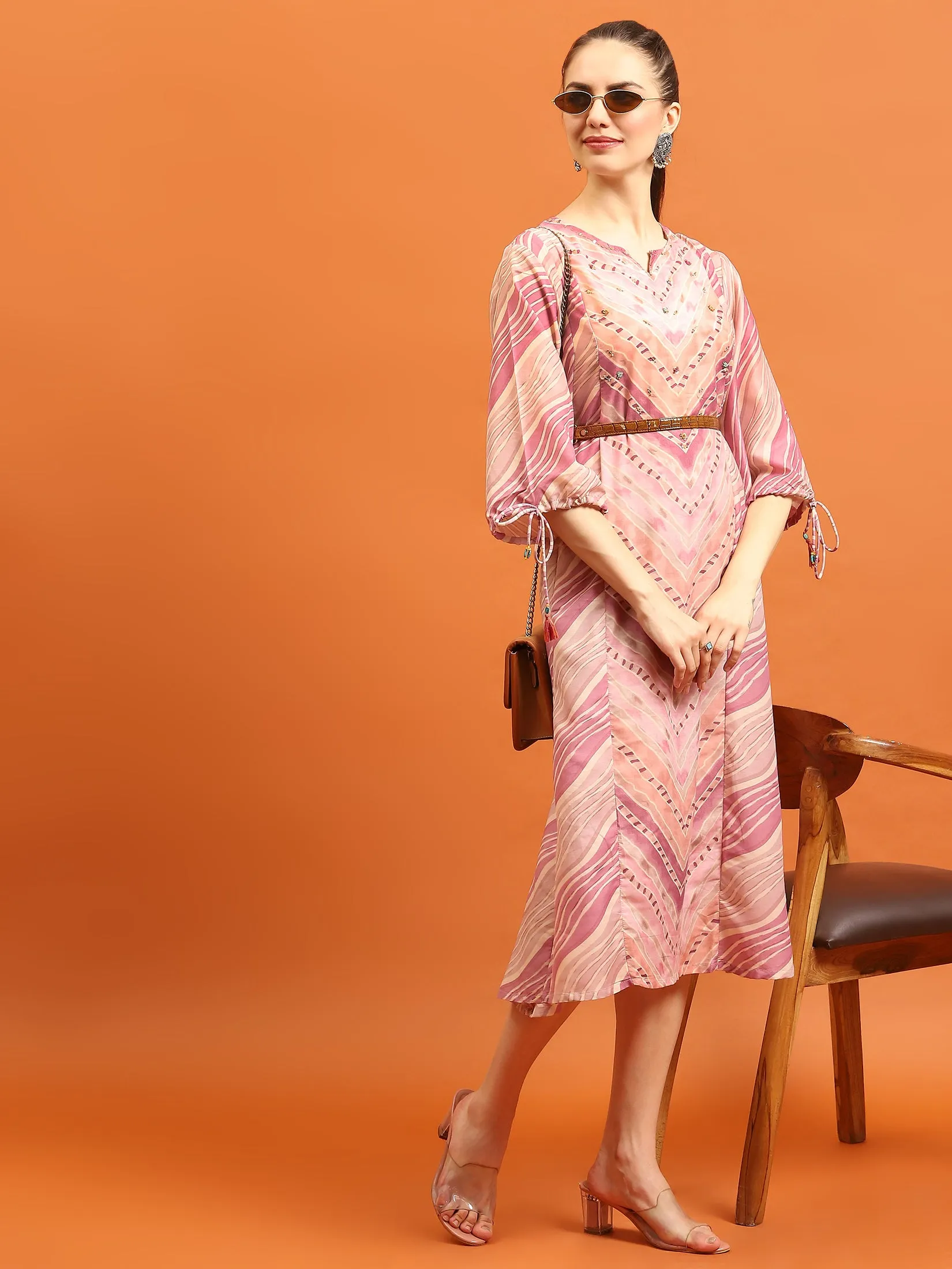 Women Purple Geometric Printed Dress