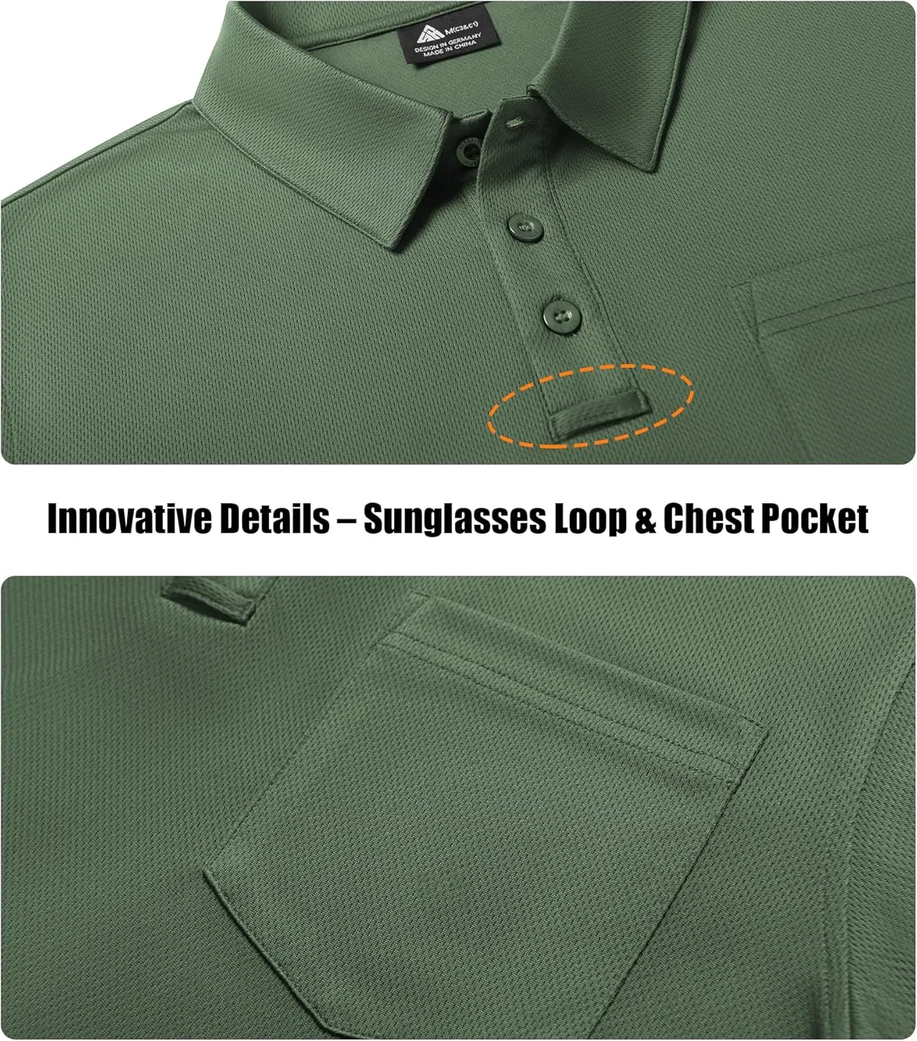 ZITY 3 Pack Long Sleeve Polo Shirts for Men with Pocket Moisture Wicking Outdoor Workwear Office Casual Collared Shirts Fall